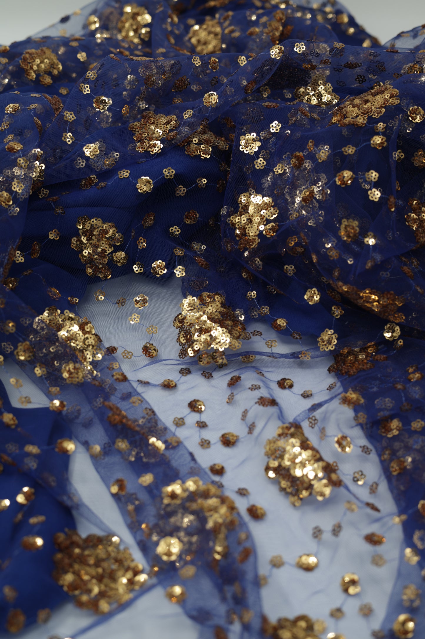 Chro Collection – Badini Model, Carbon Blue Kurdish Dress with Golden Flowers ( 2-Piece Set)