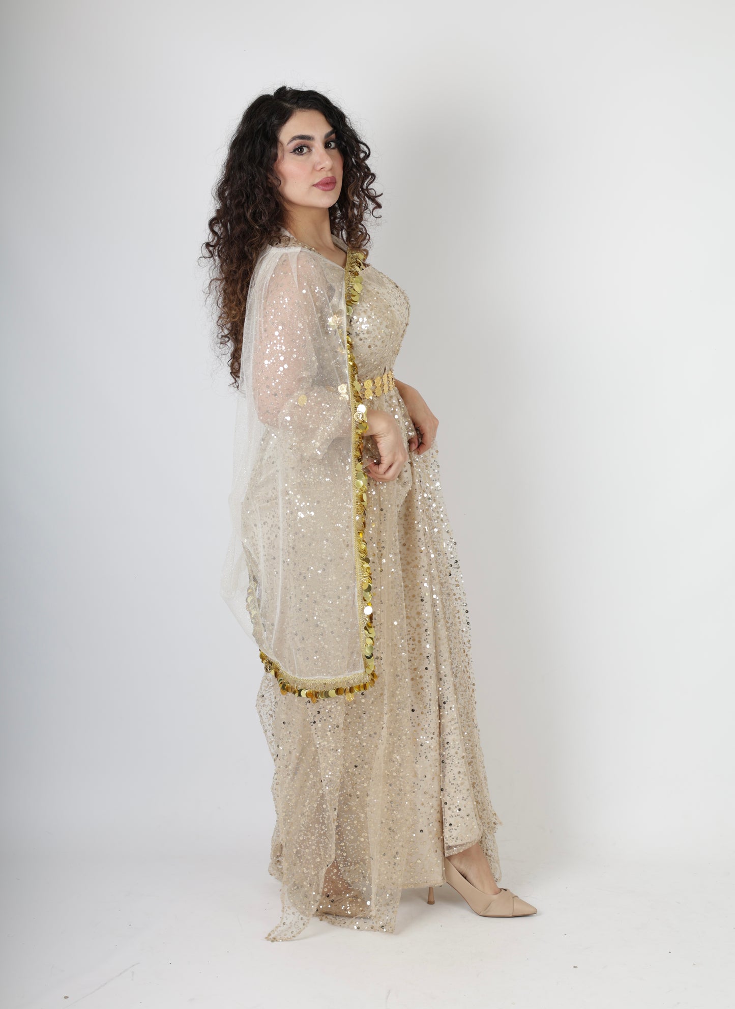 Dark Green Kurdish Kawa Dress Set – Badini Style with Kras, Kolwane & Underdress 4 items