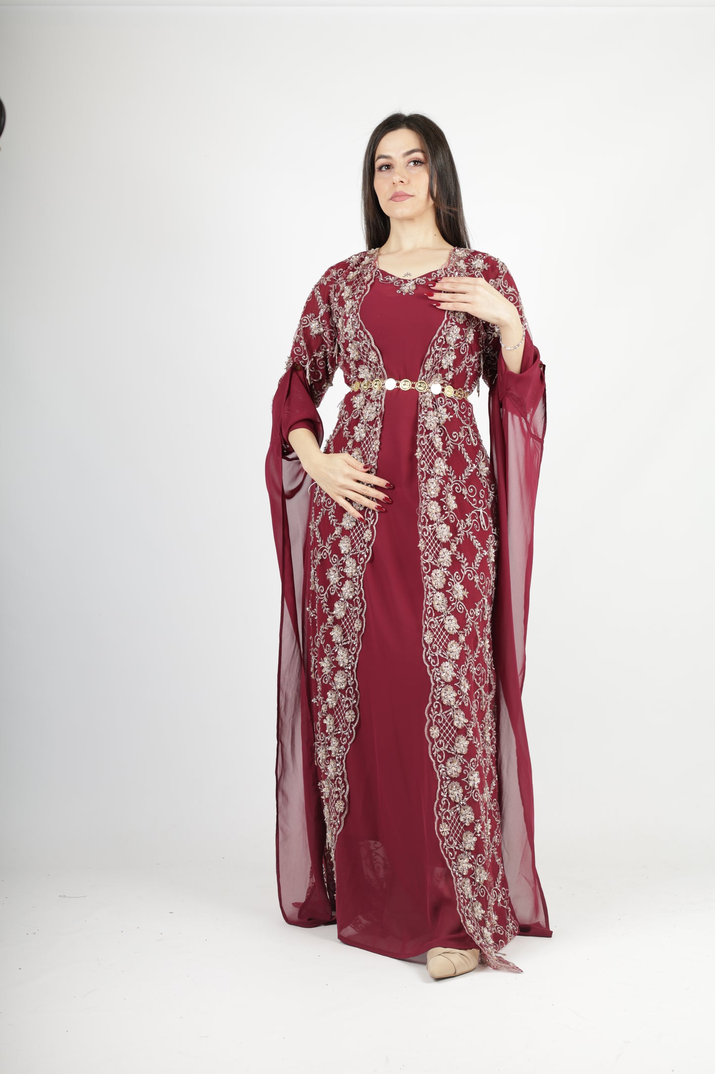 Awaz Dress – Burgundy 3 items