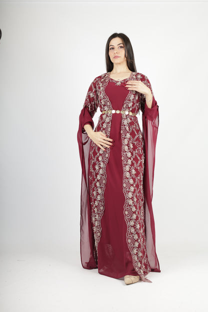 Awaz Dress – Burgundy 3 items