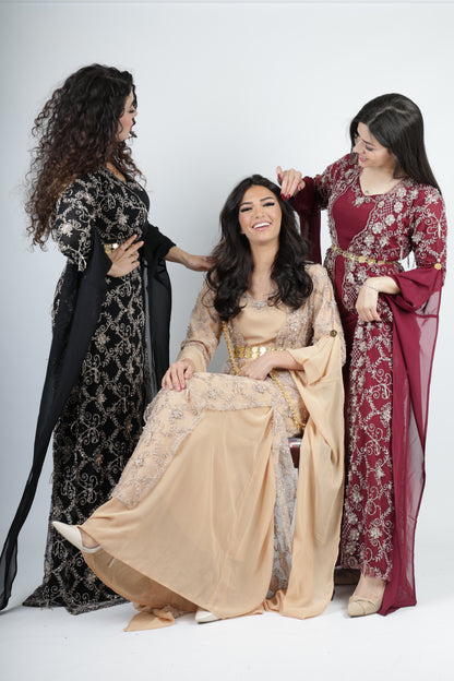 Awaz Dress – Burgundy 3 items