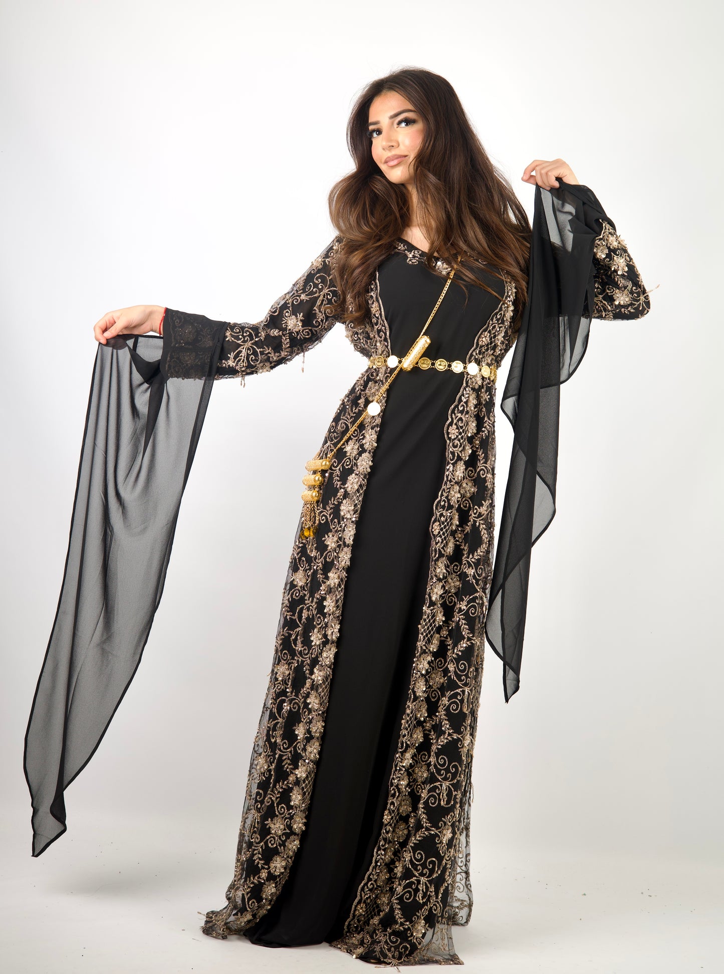 Awaz Black Kurdish Dress 3 items