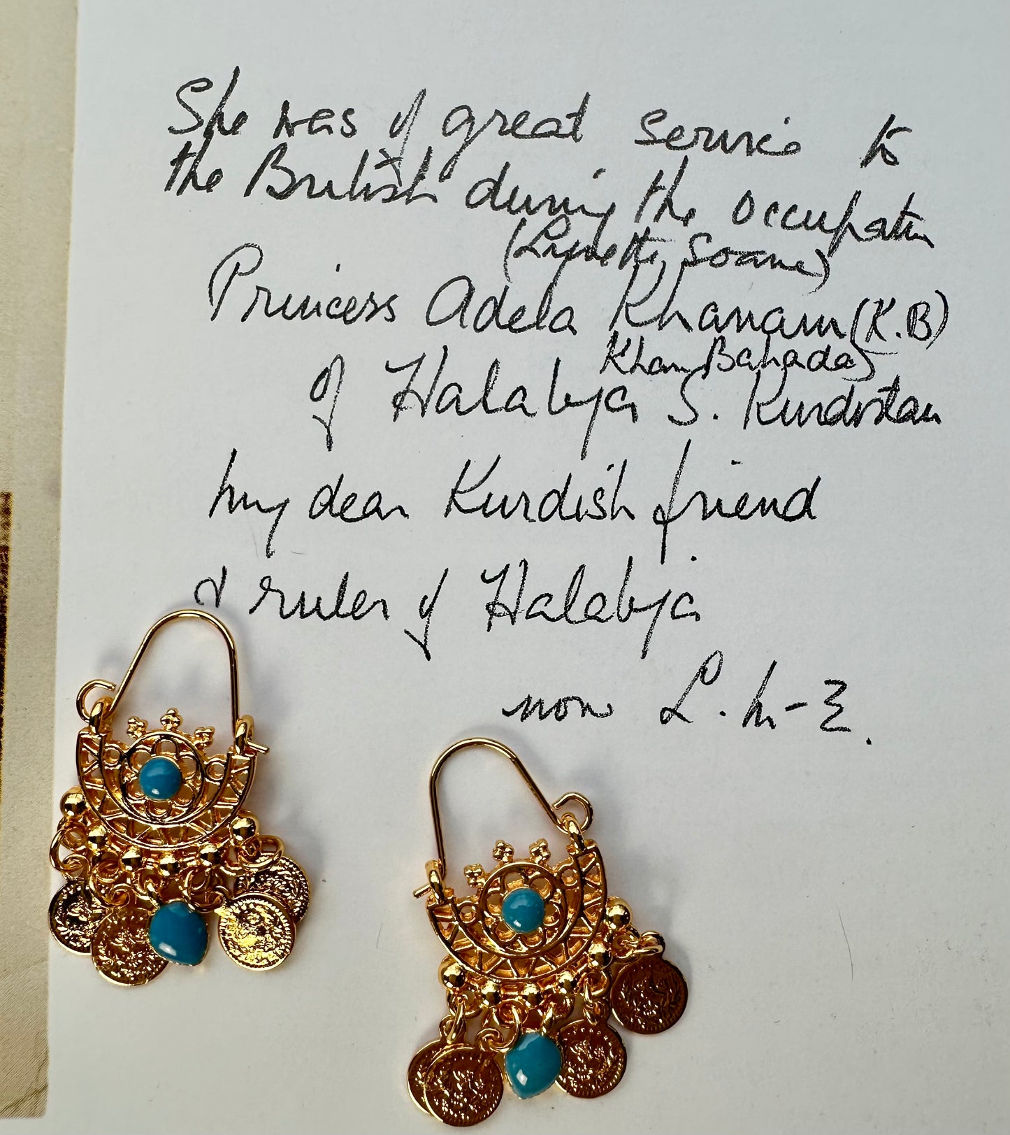 Middle East Kurdish Golden Earrings