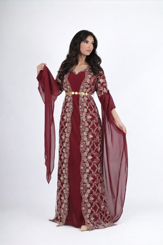 Awaz Dress – Burgundy 3 items