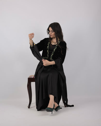 Green Crystal with Stones Hand made Kurdish Dress ( only vest or salte)