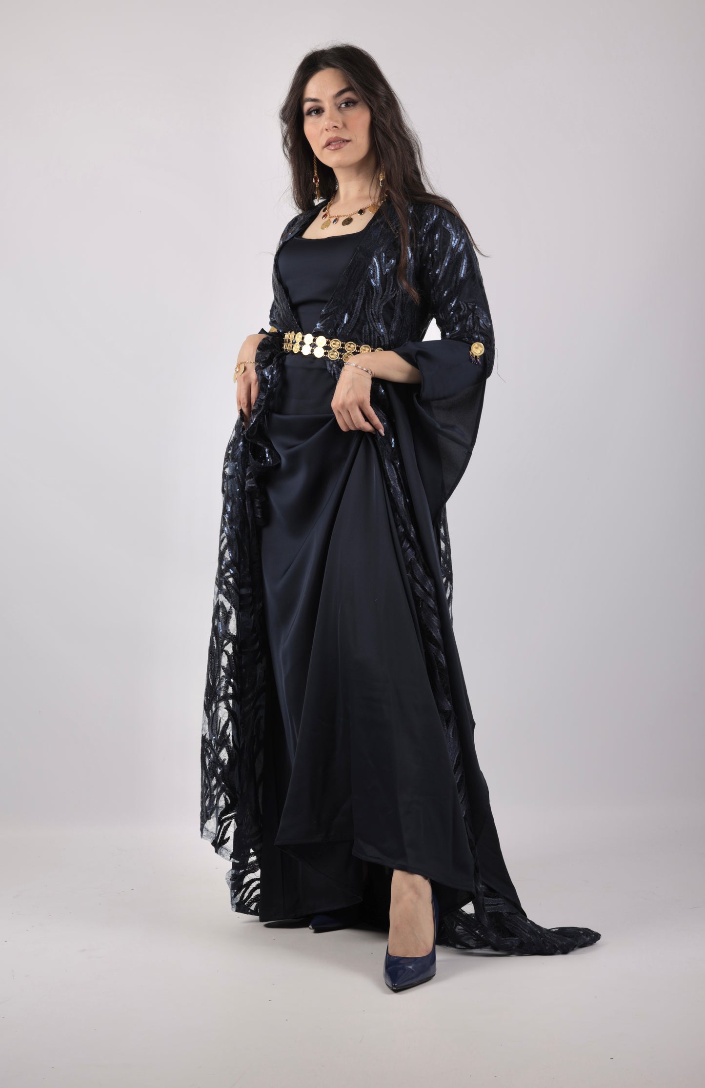 Sozdar Kurdish Dress Navy Blue Badini