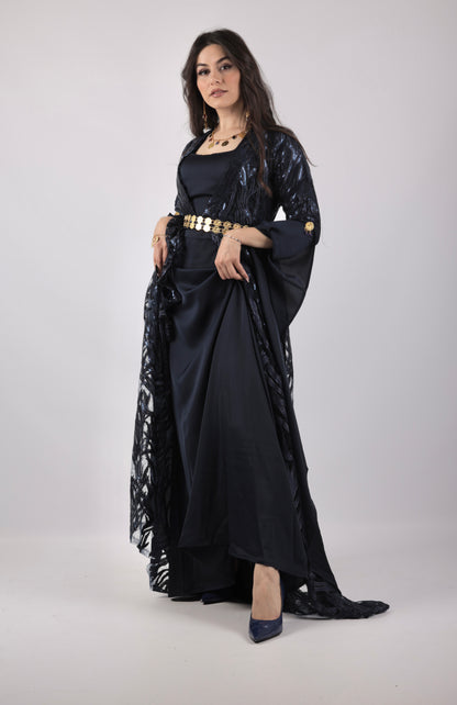 Sozdar Kurdish Dress Navy Blue Badini