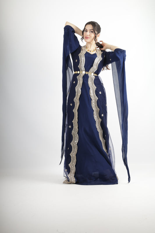 Awêne Kurdish Dress Navy Blue