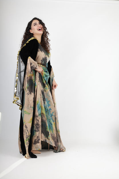 Awrang Kurdish Dress complete with Kawa velvet