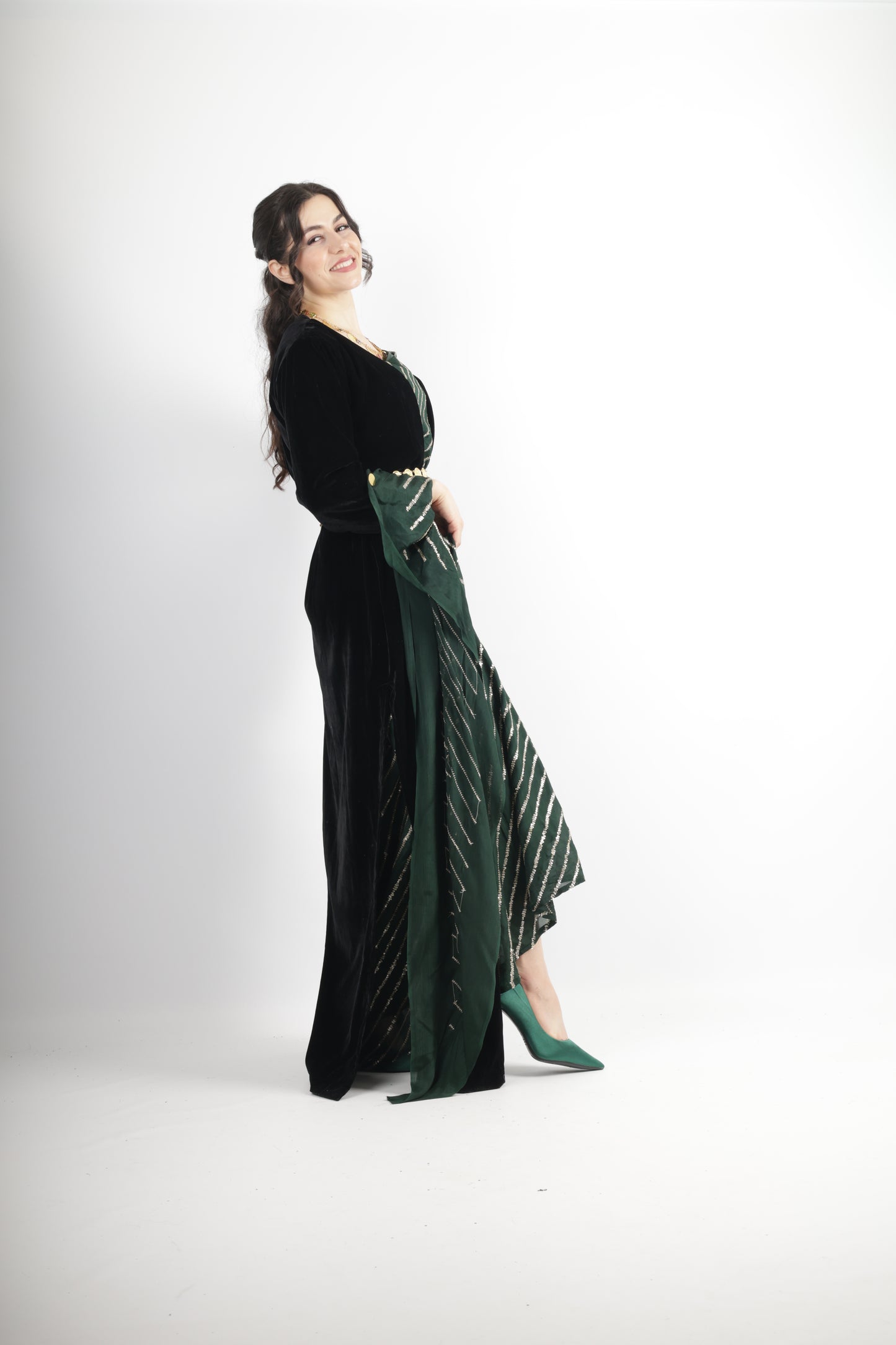 kresha Kurdish Dark Green set with Kawa