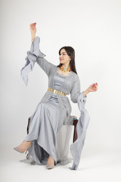 Merwari Kurdishi Dress grey