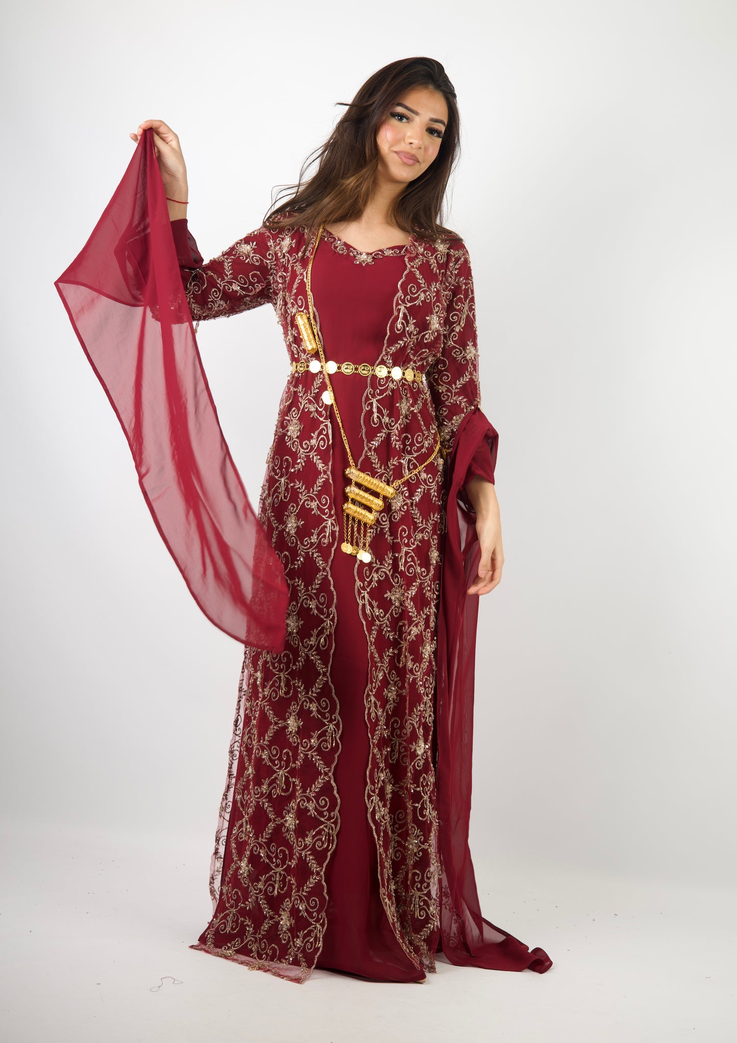 Awaz Dress – Burgundy 3 items