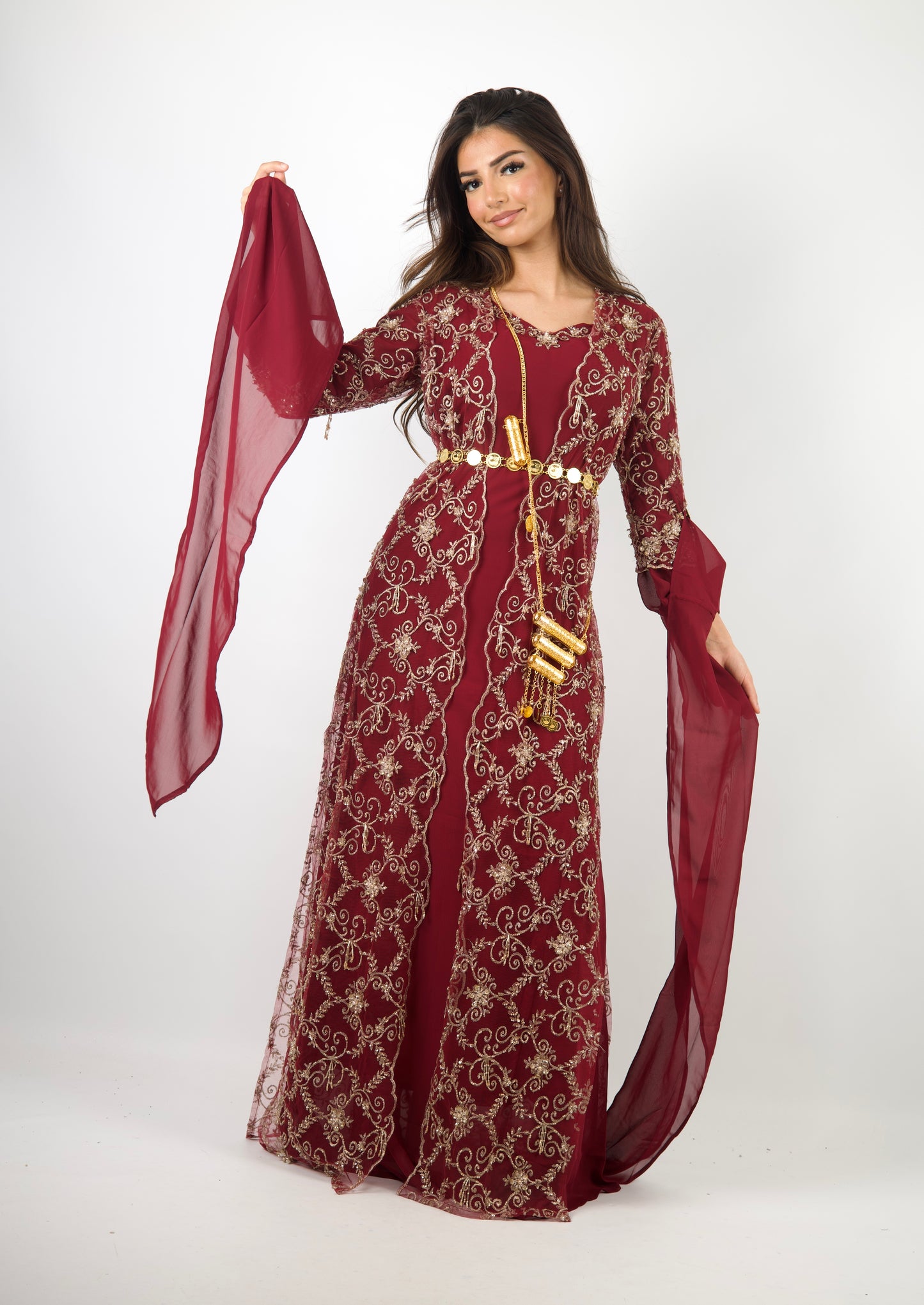 Awaz Dress – Burgundy 3 items