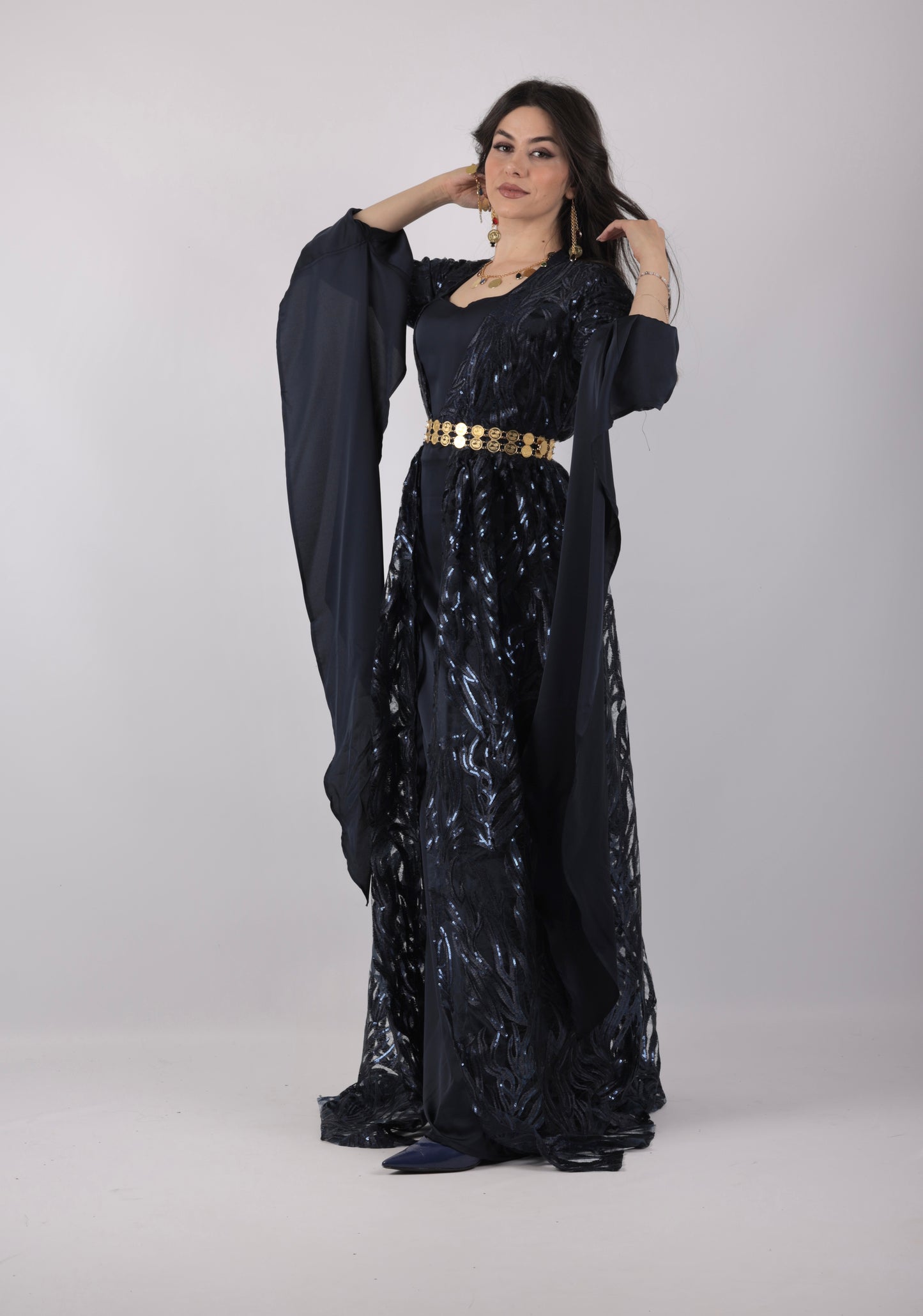 Sozdar Kurdish Dress Navy Blue Badini