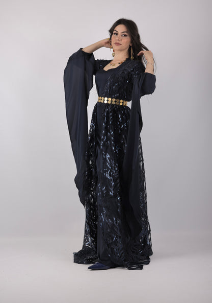 Sozdar Kurdish Dress Navy Blue Badini