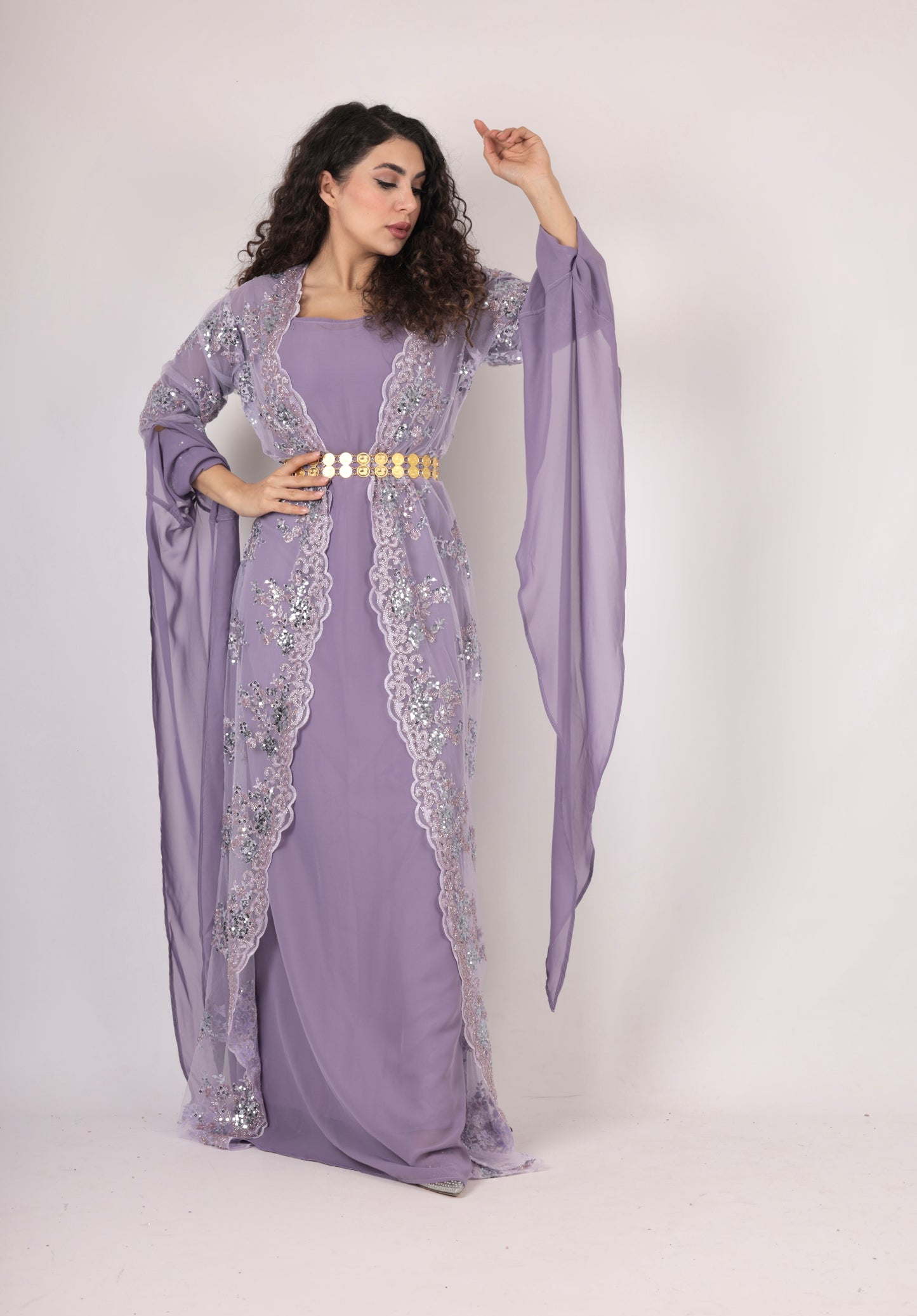 Dilber LavenderPurple – 3-Piece Kurdish Dress