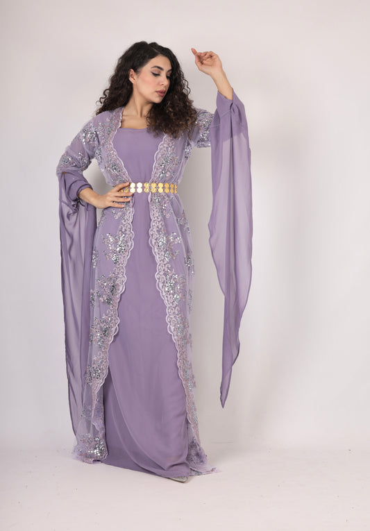 Dilber LavenderPurple – 3-Piece Kurdish Dress