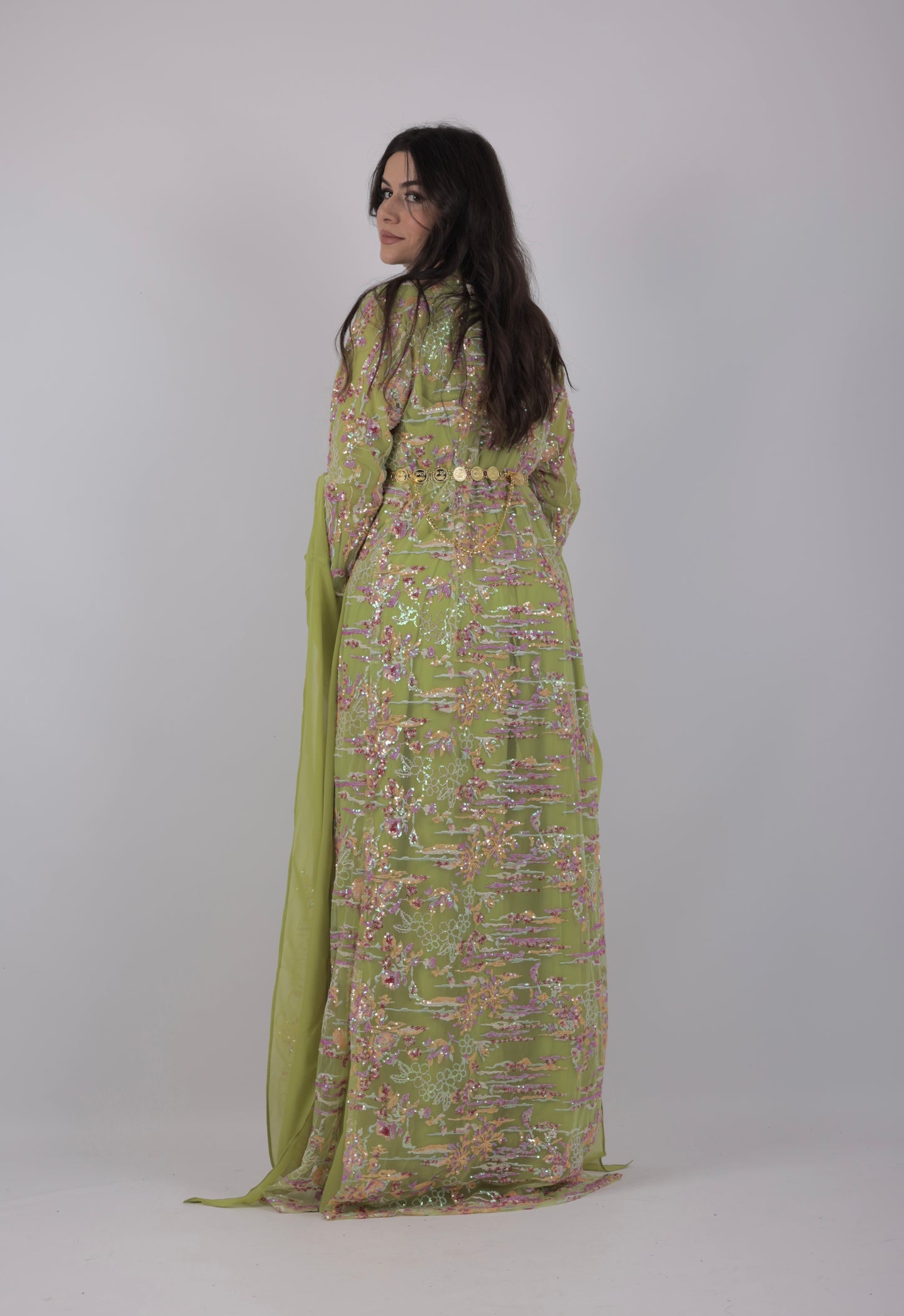 Ru Xosh Dress – Newroz Collection – Green Kurdish Dress (3-Piece Set)