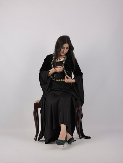 Green Crystal with Stones Hand made Kurdish Dress ( only vest or salte)