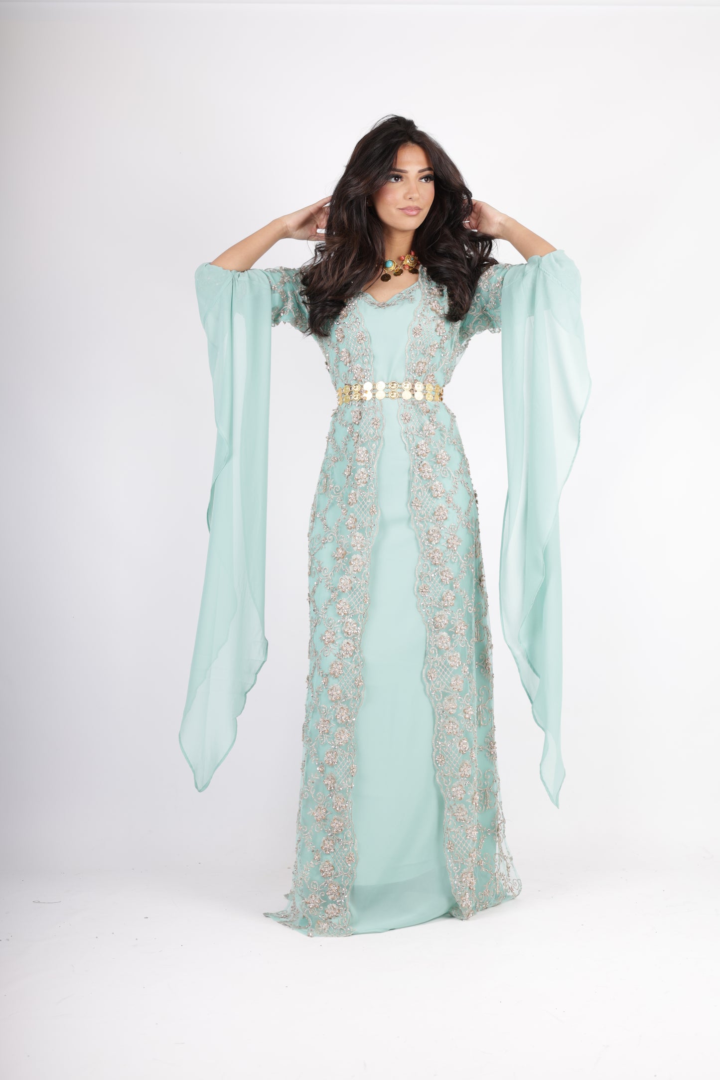 Awaz Kurdish Dress light turquoise 3 items