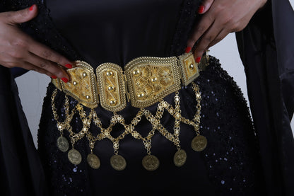 Kurdish Zaxo Adjustable Golden Chain Belt - XS to XL