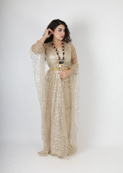 Dark Green Kurdish Kawa Dress Set – Badini Style with Kras, Kolwane & Underdress 4 items