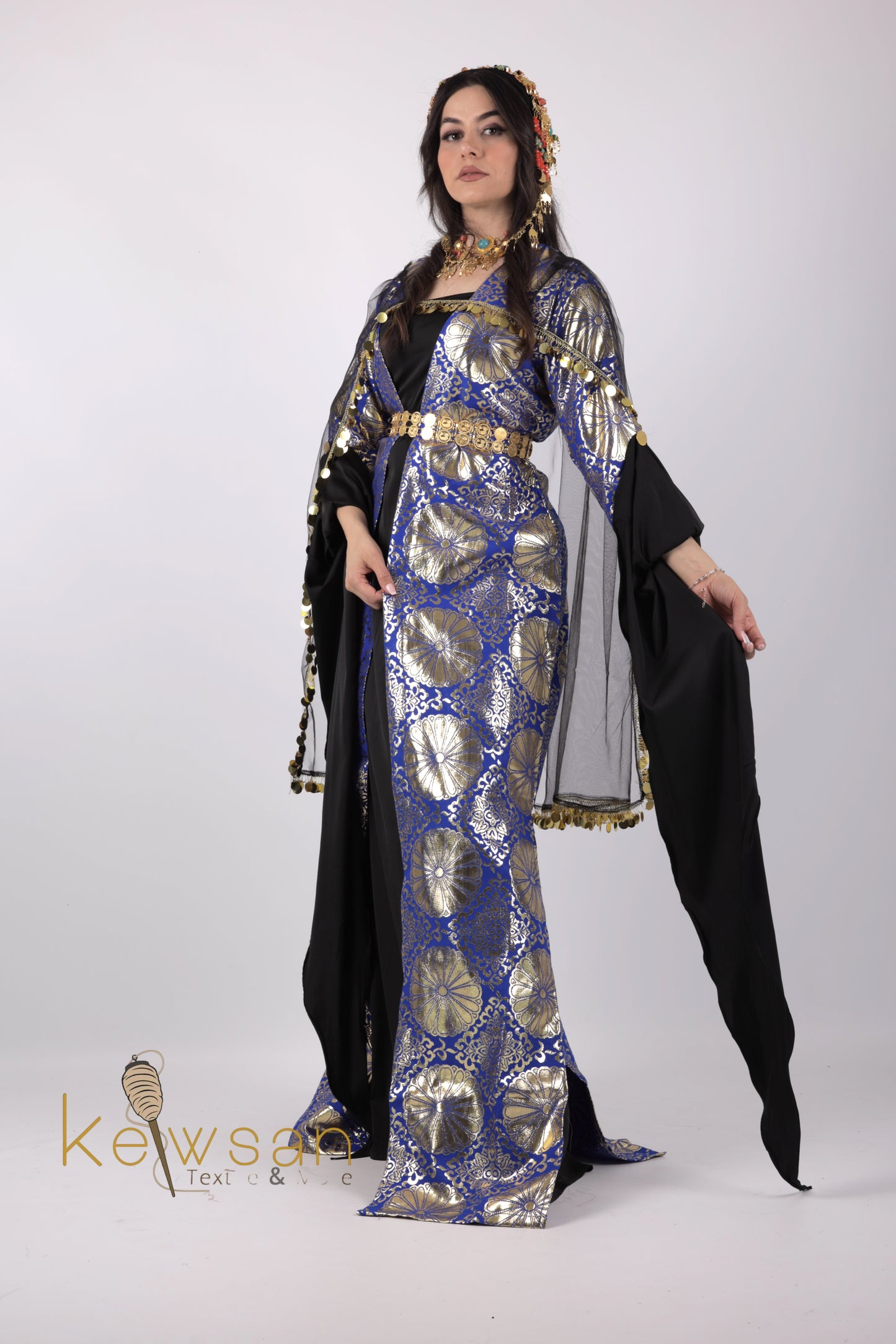 Kurdish Dress Hafse Xan 2 items Carbon blue