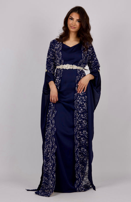 Lux Navy Blue Handmade including belt and armpins