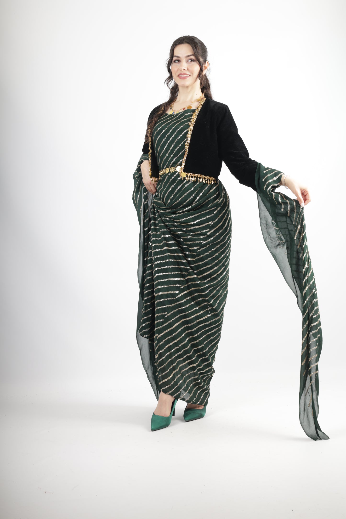 kresha Kurdish Dark Green set 3 items