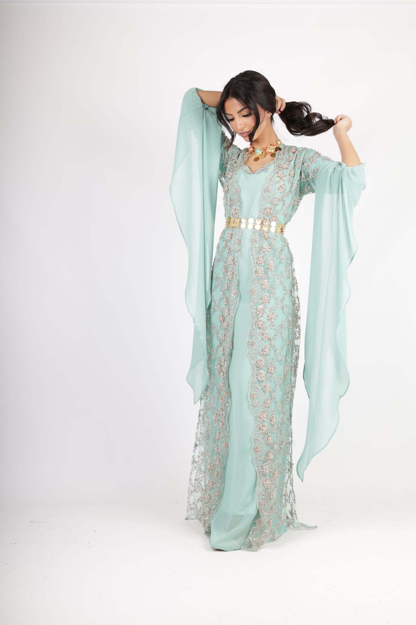 Awaz Kurdish Dress light turquoise 3 items
