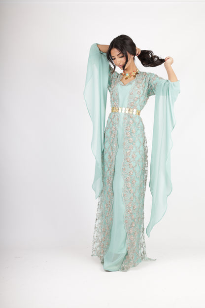 Awaz Kurdish Dress light turquoise 3 items