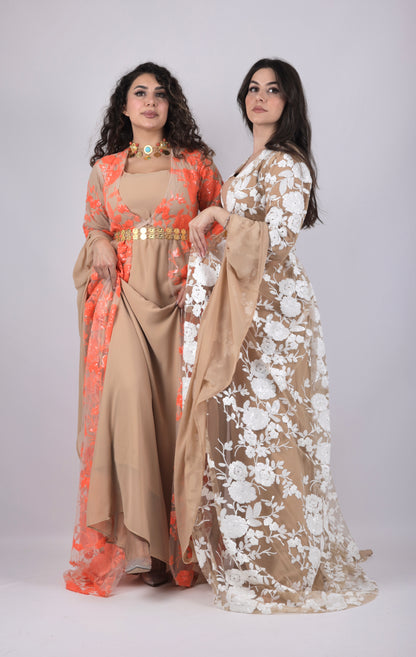 🧡 Dildar Collection – Badini Style in Orange Sequins 🧡