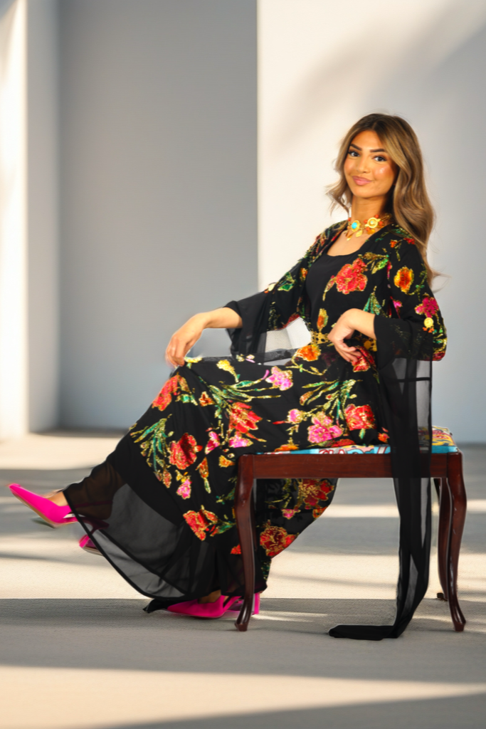 Delnia Kurdish Dress Hand Printed 3 items