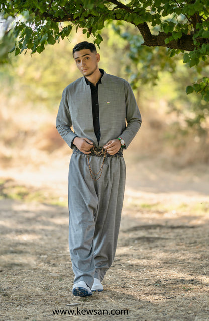 Kurdish Outfit Man in Grey