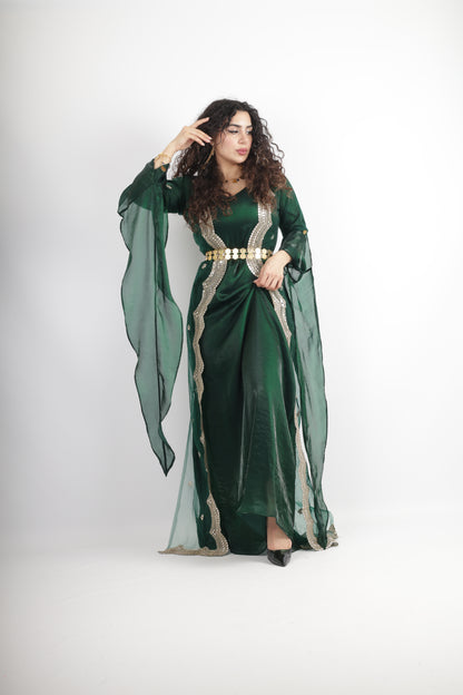 Awêne Kurdish Dress Dark Green