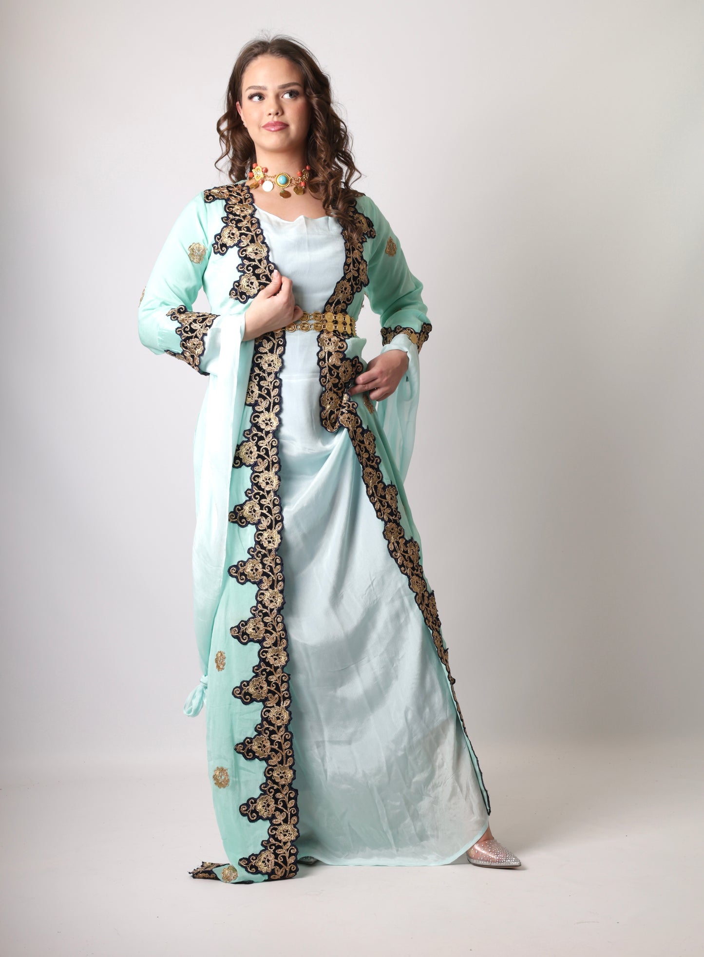 Azadi Kurdish Dress Turquoise Blue