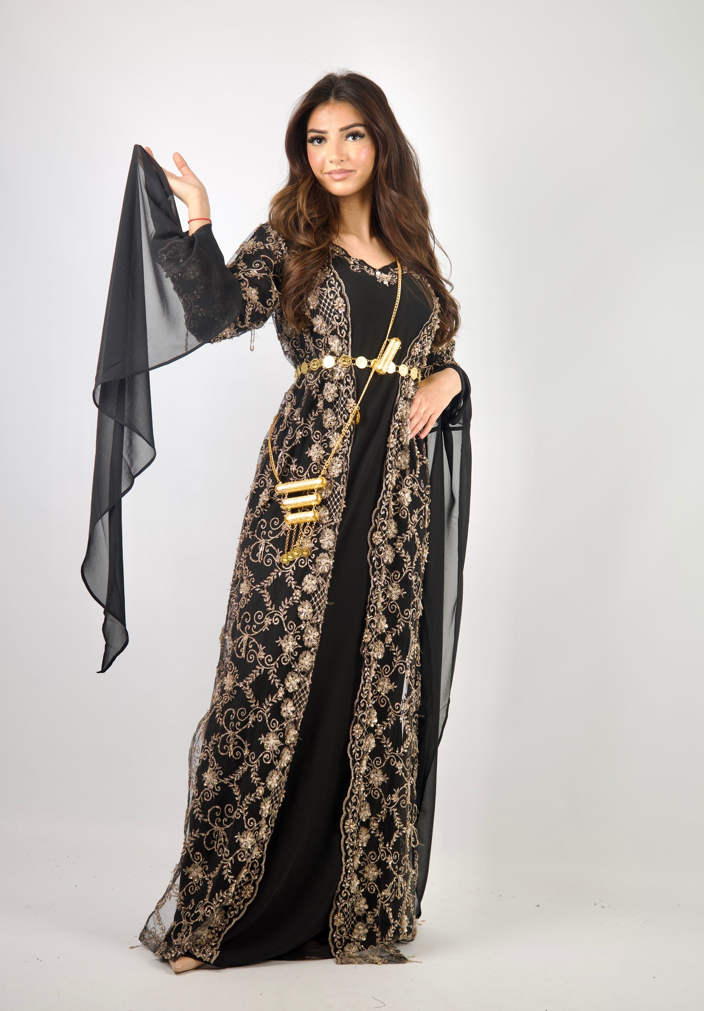 Awaz Black Kurdish Dress 3 items