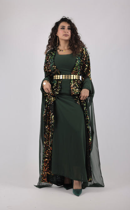 Polak Kurdish Dress Drexshan 3 items Dark Green