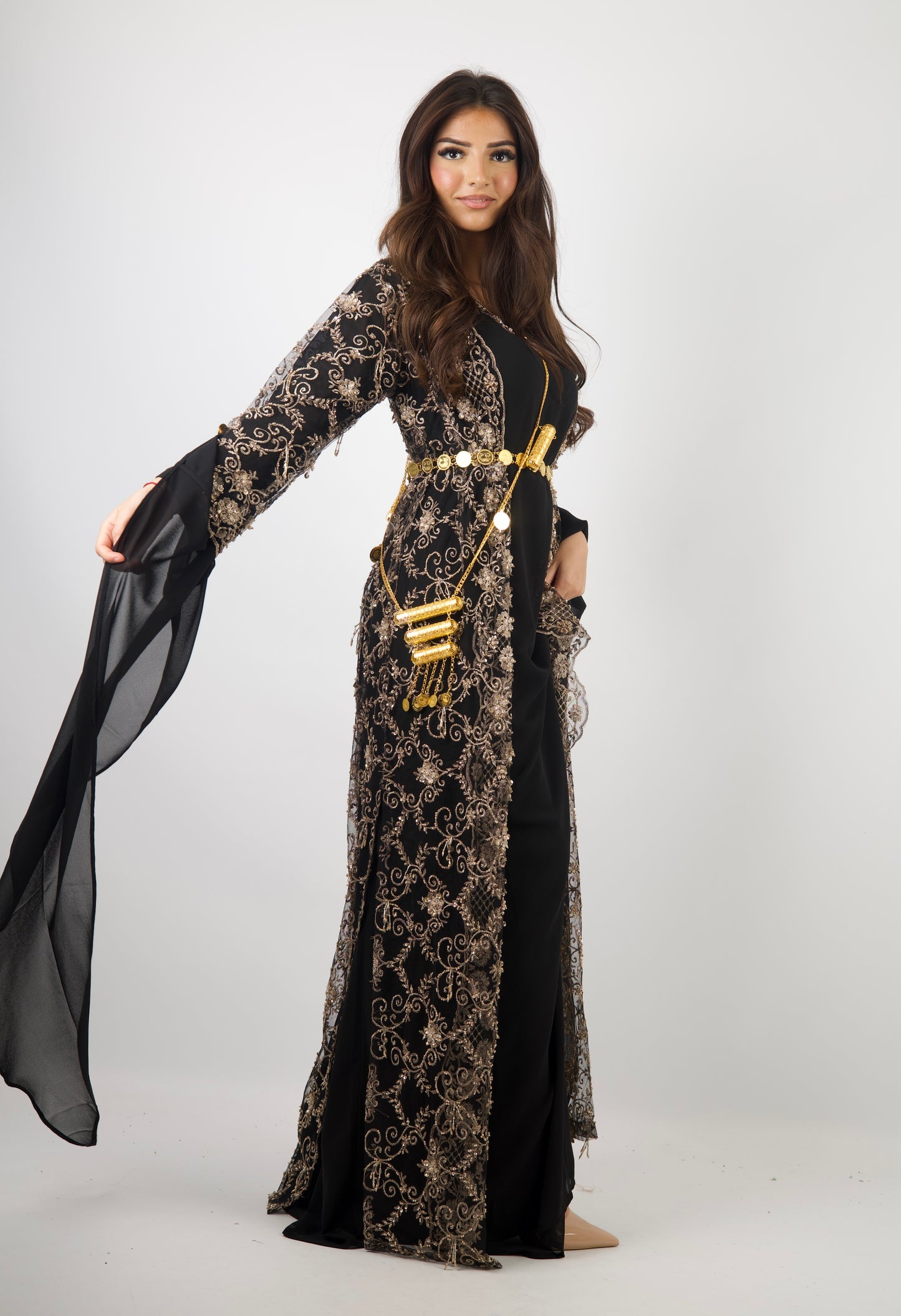 Awaz Black Kurdish Dress 3 items