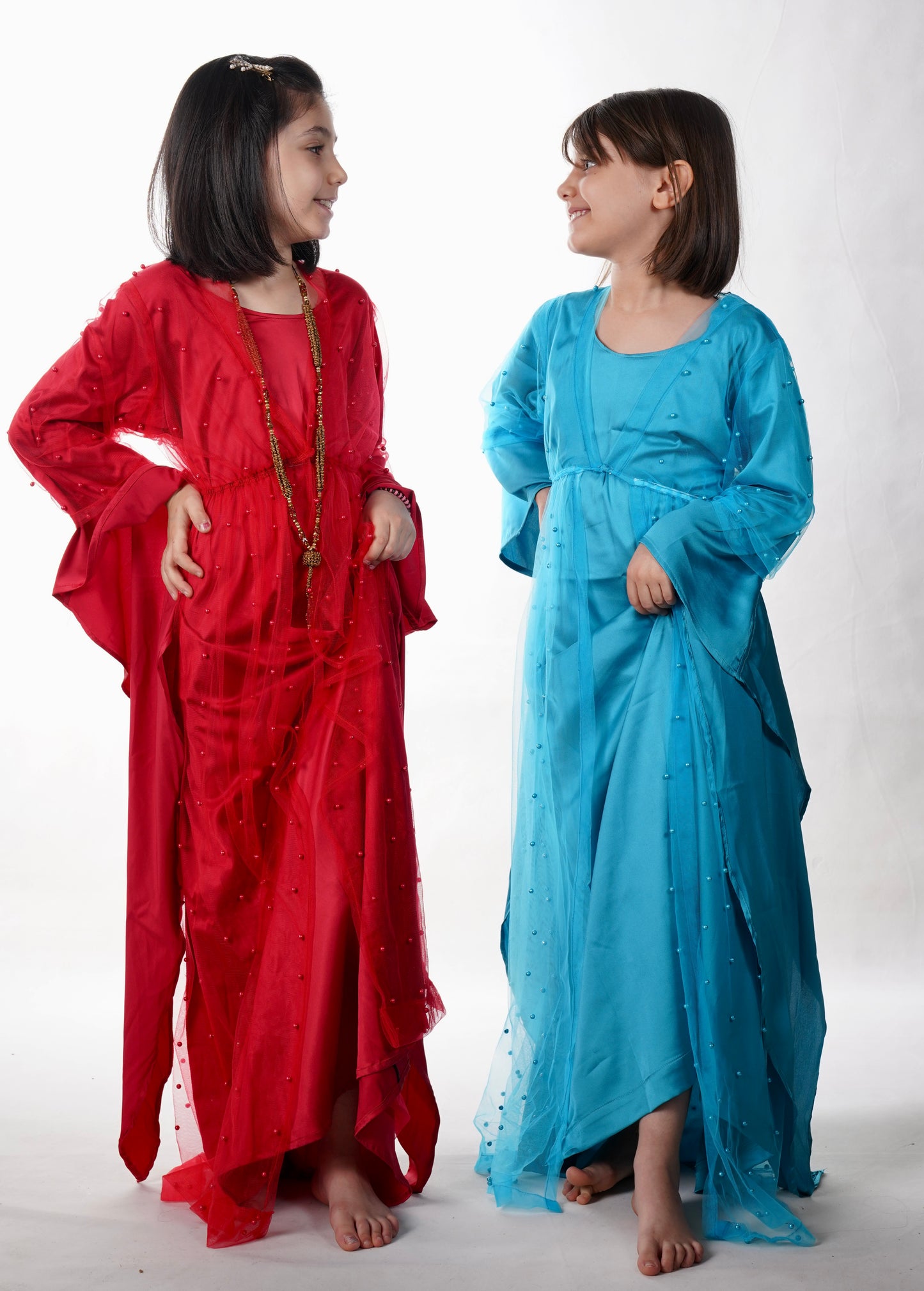 Badini Model – Turquoise BlueKurdish Dress for Girls (7-12 Years) with Flexible Fit and Elegant Design