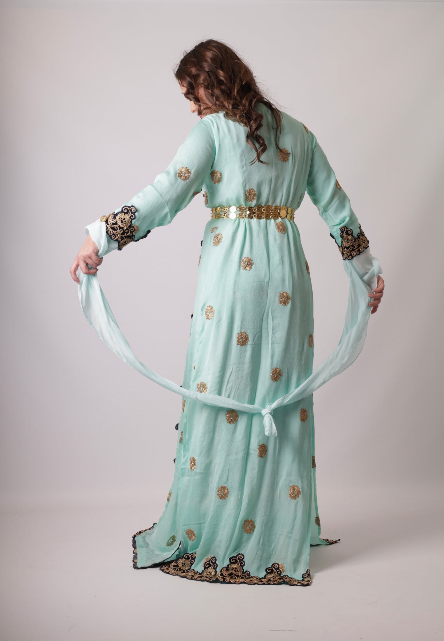 Azadi Kurdish Dress Turquoise Blue