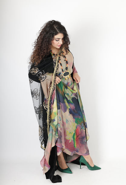 chnar  Kurdish Dress complete with long kawa velvet 3 items