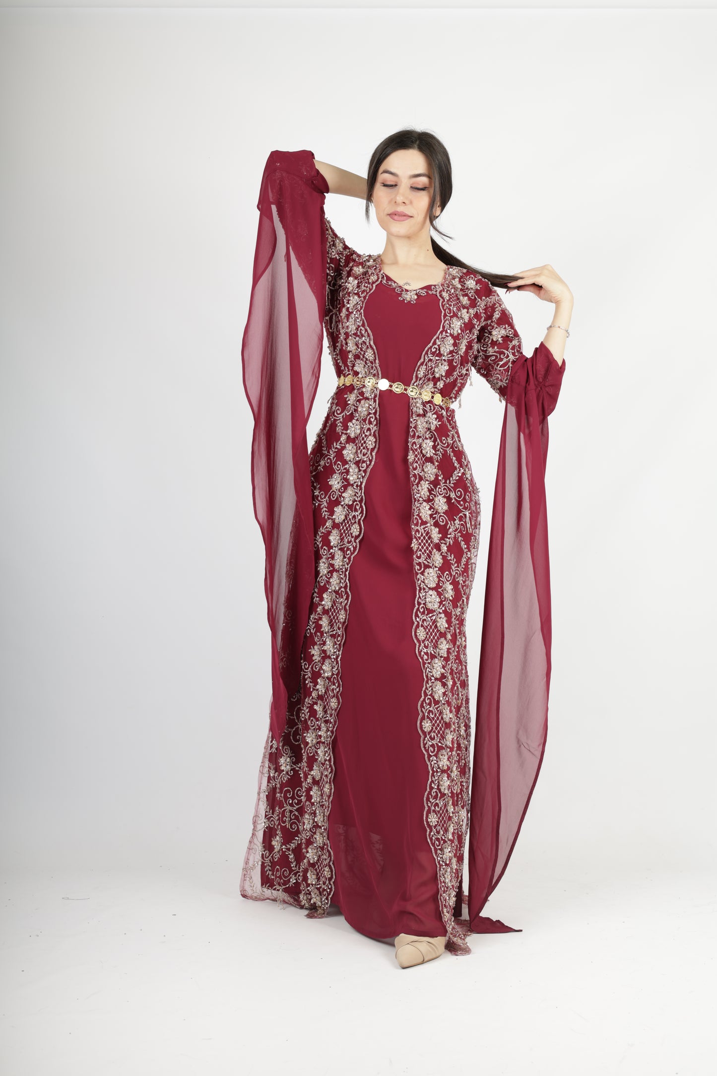 Awaz Dress – Burgundy 3 items