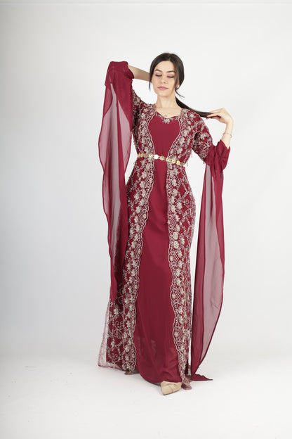 Awaz Dress – Burgundy 3 items
