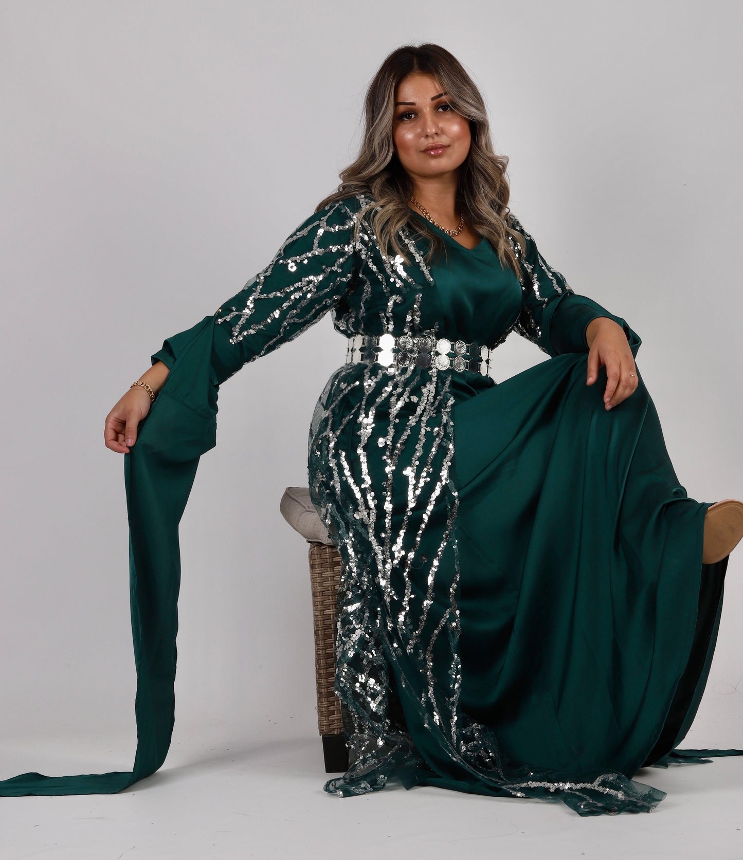 Dark green with Silver Mardin Collection