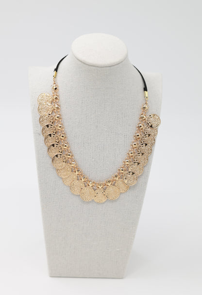 Headband and  Necklace Golden