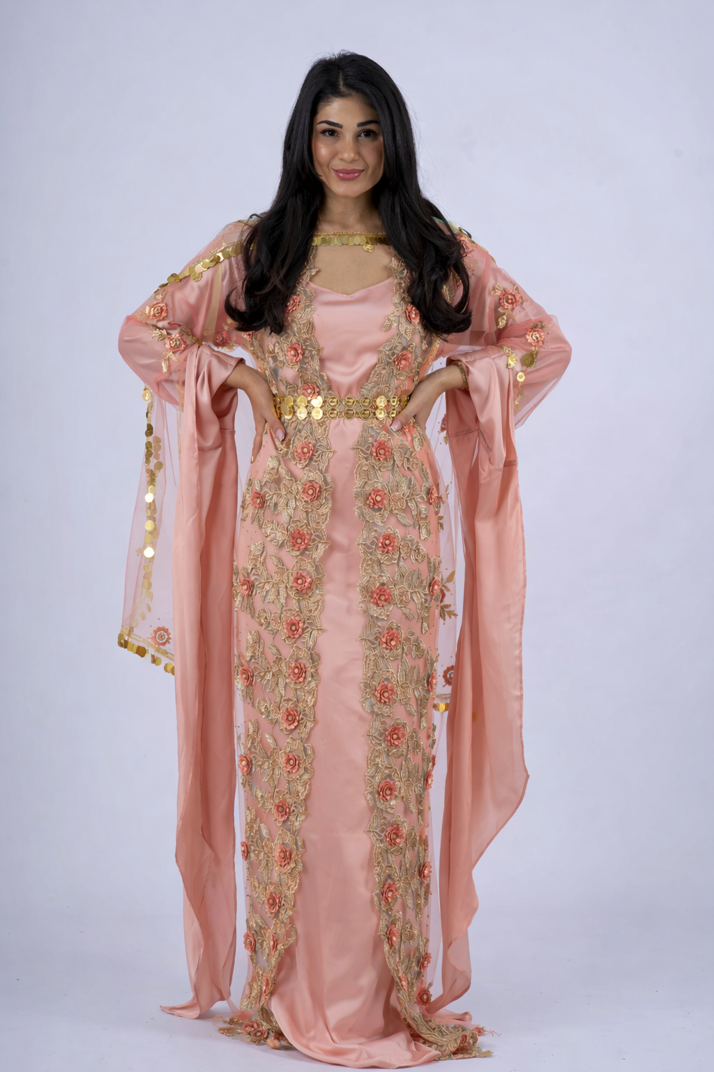 Dark Apricots 3 Pcs Kurdish Dress