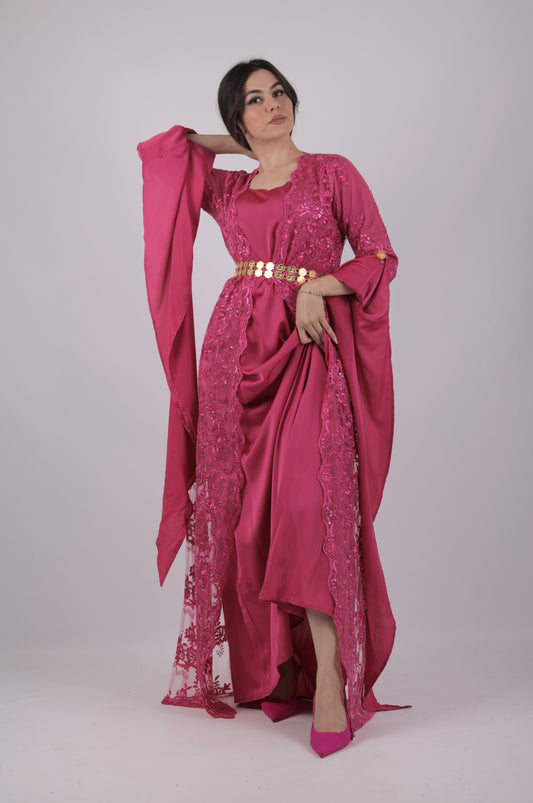 💕Sakar – 2-Piece Kurdish Dress Hot pink | Modern, Soft & Graceful