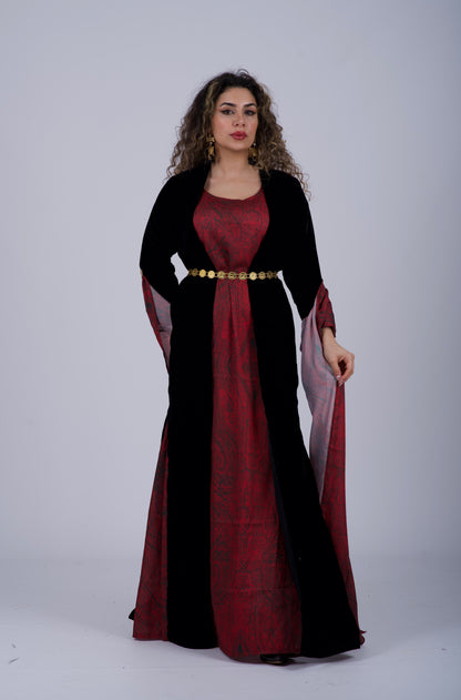 Red Silk Satin Kurdish Dress ( only Kiras)