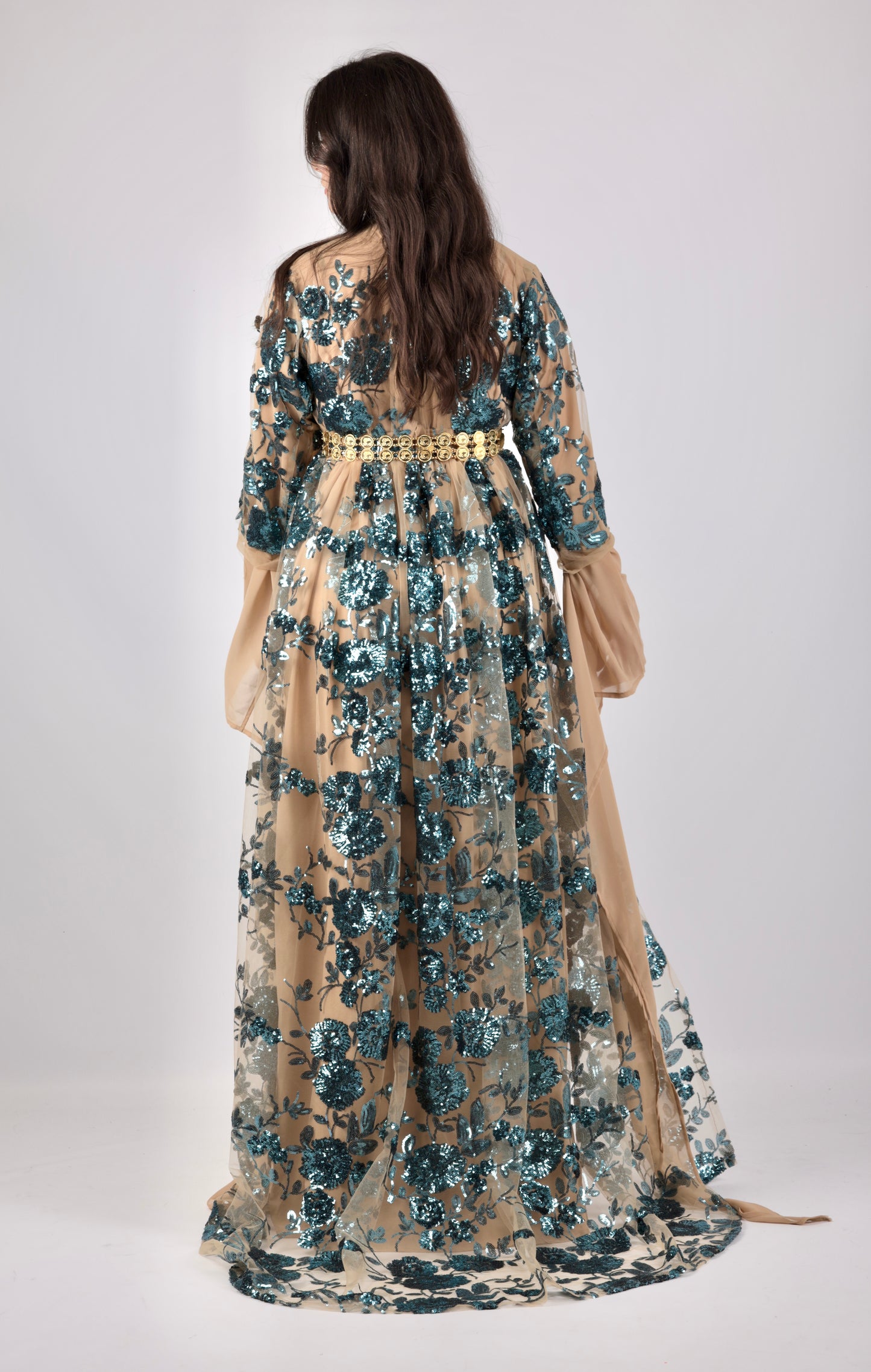 🩵 Dildar Collection – Badini Style in Turquoise Sequins 🩵